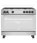 Beko Gas Cooker 90 Cm 5 Burners 4 Gas + 1 Wok Full Safety Stainless Ggr15115dxns
