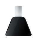 Fresh Built-In Pyramid Hood, 60 CM, Black and Silver- 17737
