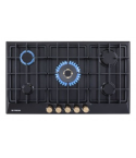 FRESH Gas Built-In Hob 5 Burner 90 cm Cast Iron Safety Black - F-9845