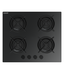 Fresh Built-in Hob 4 Burner 60 Cm Glass With Cast Iron Hfr60cmgc1
