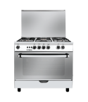 Fresh gas stove 5 burners 90 cm jumbo stainless steel safety fan full ignition oven copper stove code 6271