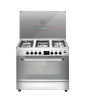 Royal Freestanding Master Chef Gas Cooker, 5 Burners, Stainless Steel, 60×90 cm