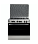 Techno Fire Gas Cooker, 5 Burners, 80 cm, Stainless Steel Black - TF-15-S