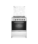 TechnoFire Stainless Steel Gas Cooker, 60×60 cm, 4 Burners - Silver