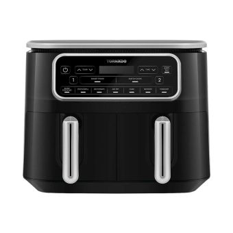 TORNADO Air Fryer Dual Cook 2500 Watt 8 Liter Digital Black x Silver THF2508DUBS