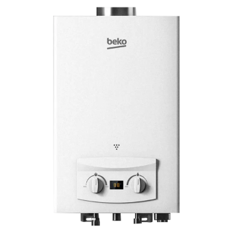 Beko Gas Water Heater 6 Liters Digital Display Natural Gas Adapter White Bgwh 6lw
