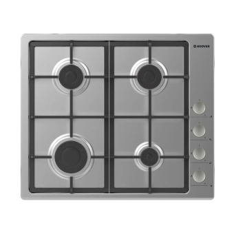 Hoover Built In Gas Hob, 4 Burners, 60 Cm, Stainless Steel - Hhg6lsx-egy