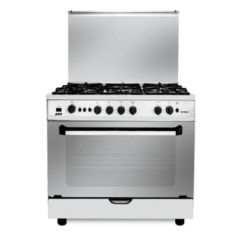 Fresh 5-burner gas cooker, 90 cm, Smile Galaxy stainless steel, fan ignition, code 3113