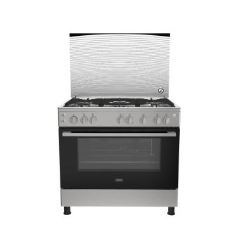 Zanussi 5-Burner Cool Cast Stainless Steel Cooker with 2 Fans, Safety Cast Iron ZCG91236XB Code 6579