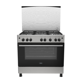 Zanussi 5-Burner Gas Cooker, Stainless Steel Plus, Safety Fan, Code 6577 ZCG922A6XB