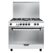 Fresh gas stove 5 burners 90 cm jumbo stainless steel safety fan full ignition oven copper stove code 6271